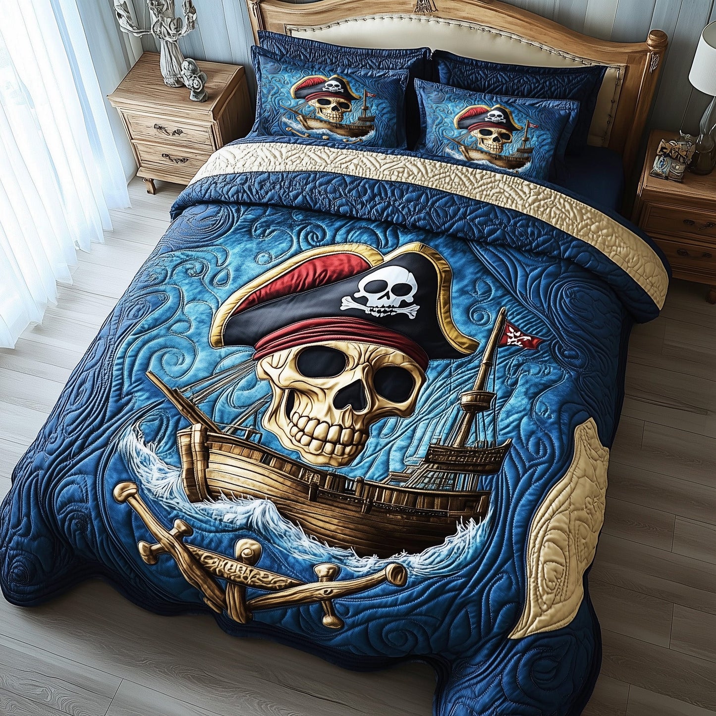 Pirate Skull Duvet Cover Set GFTOHD10616