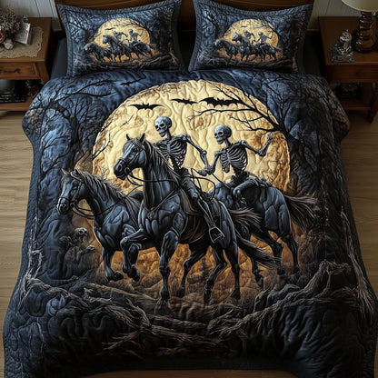 Moonlit Skeleton Riders Duvet Cover Set GFTOHD10620