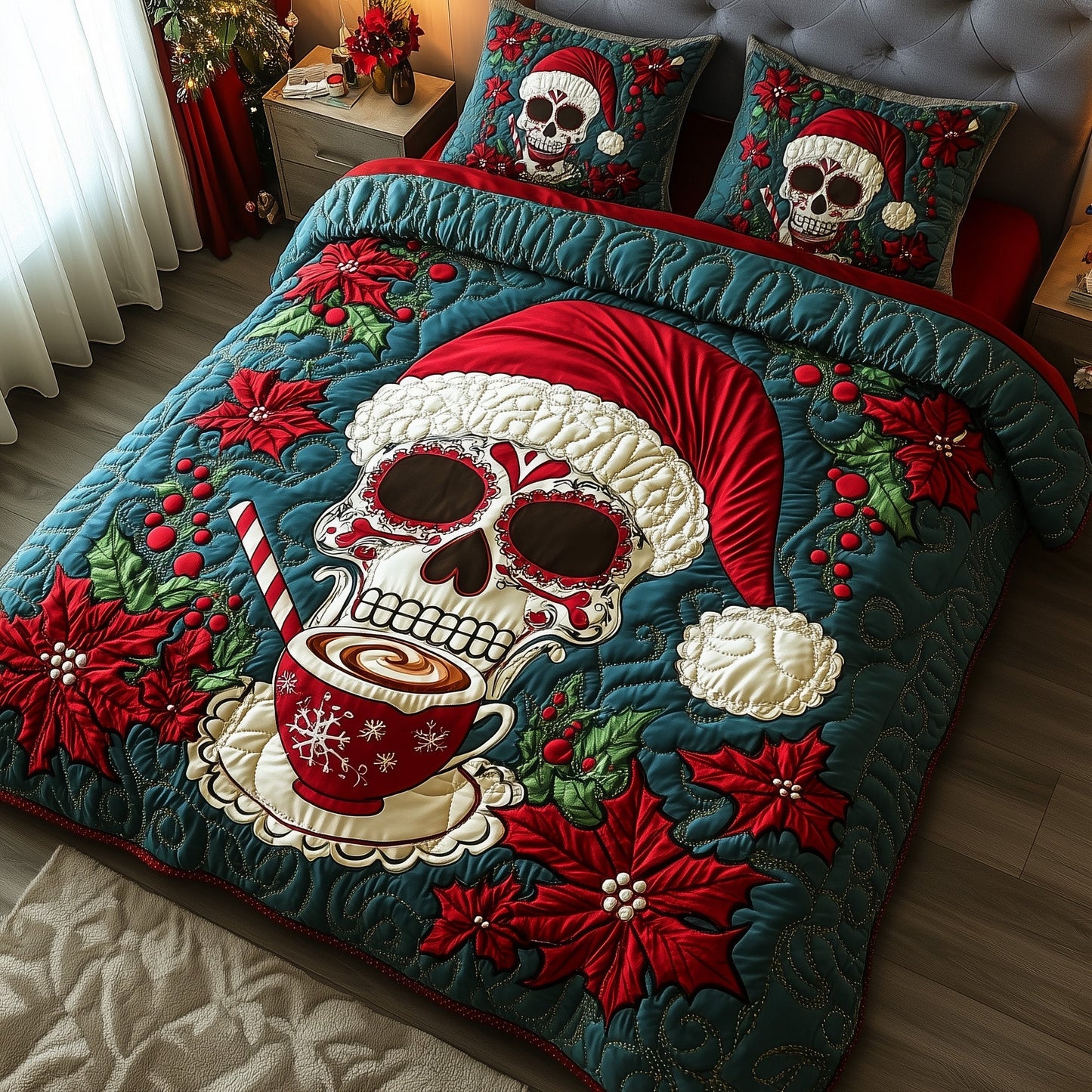 Christmas Skull Duvet Cover Set GFTOHD10621
