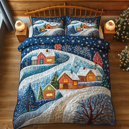 Peaceful Snow Village Duvet Cover Set GFTOHD10646
