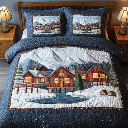 Peaceful Snow Village Duvet Cover Set GFTOHD10647
