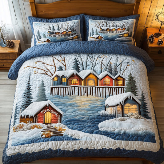 Peaceful Snow Village Duvet Cover Set GFTOHD10648