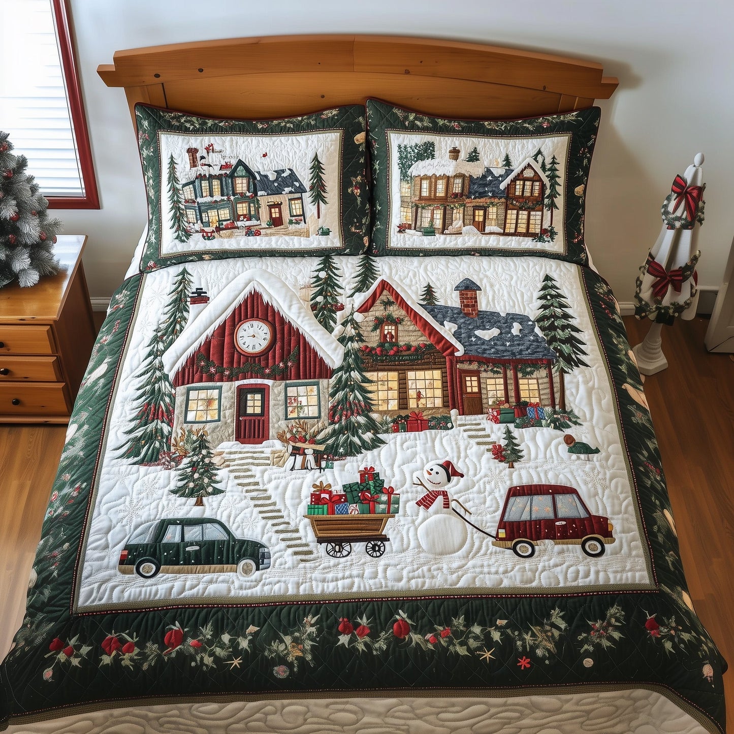 Peaceful Snow Village Duvet Cover Set GFTOHD10650