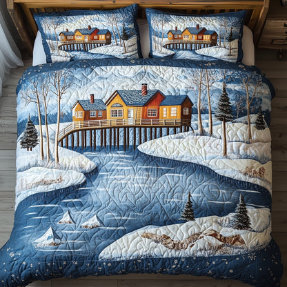 Peaceful Snow Village Duvet Cover Set GFTOHD10651