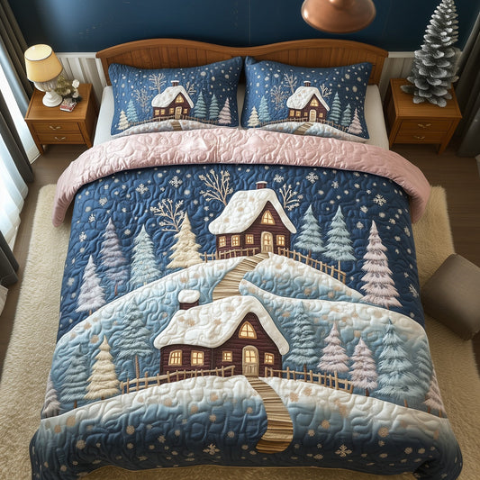 Peaceful Snow Village Duvet Cover Set GFTOHD10652