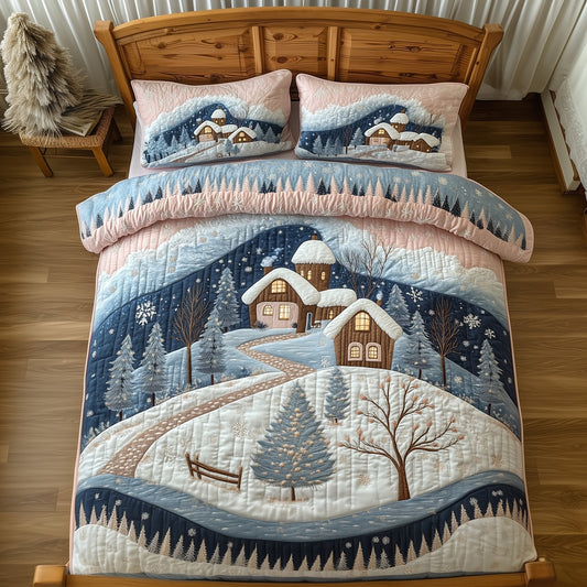 Peaceful Snow Village Duvet Cover Set GFTOHD10653