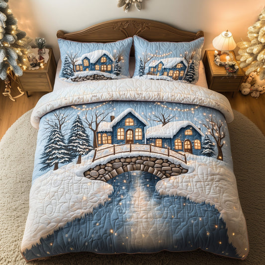 Peaceful Snow Village Duvet Cover Set GFTOHD10655