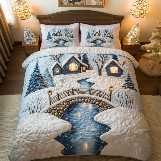 Peaceful Snow Village Duvet Cover Set GFTOHD10656