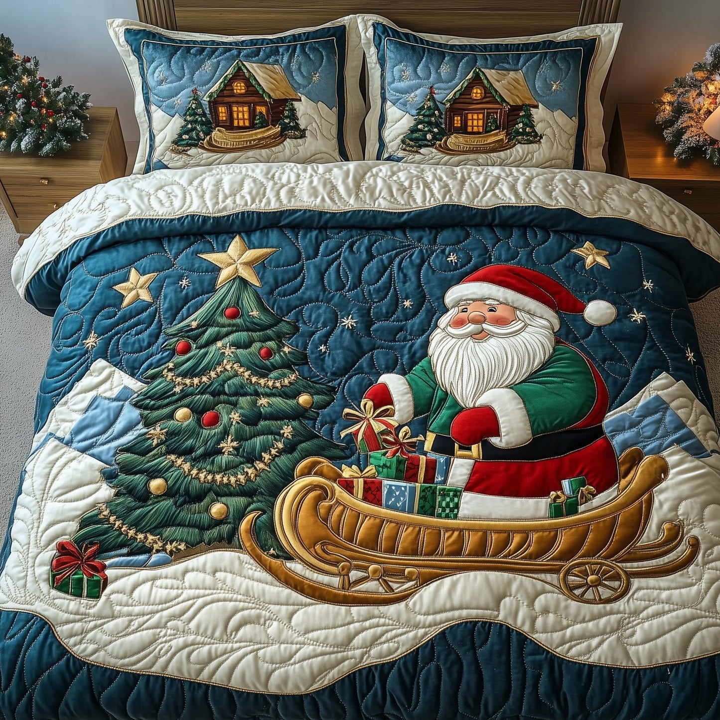 Festive Santa Duvet Cover Set GFTOHD10682