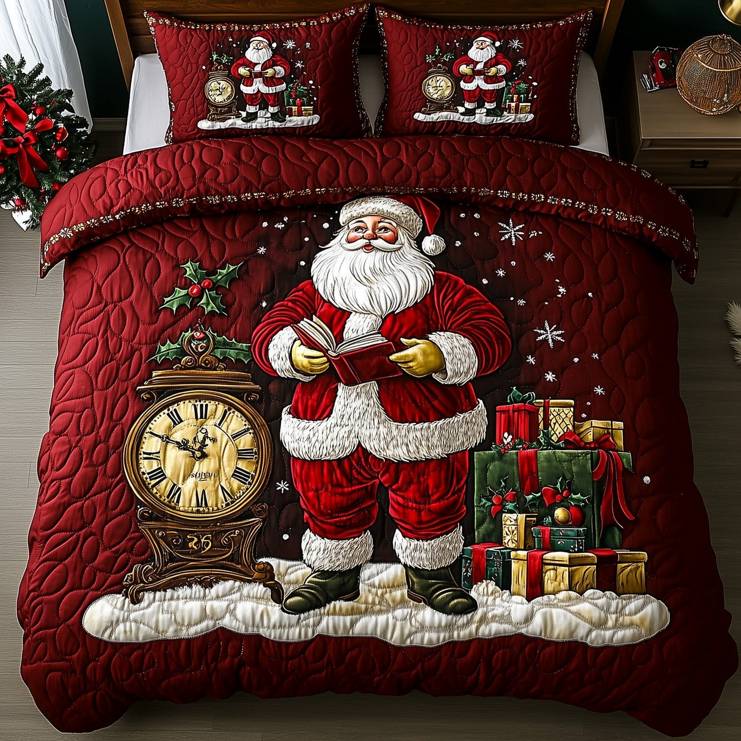 Festive Santa Duvet Cover Set GFTOHD10686