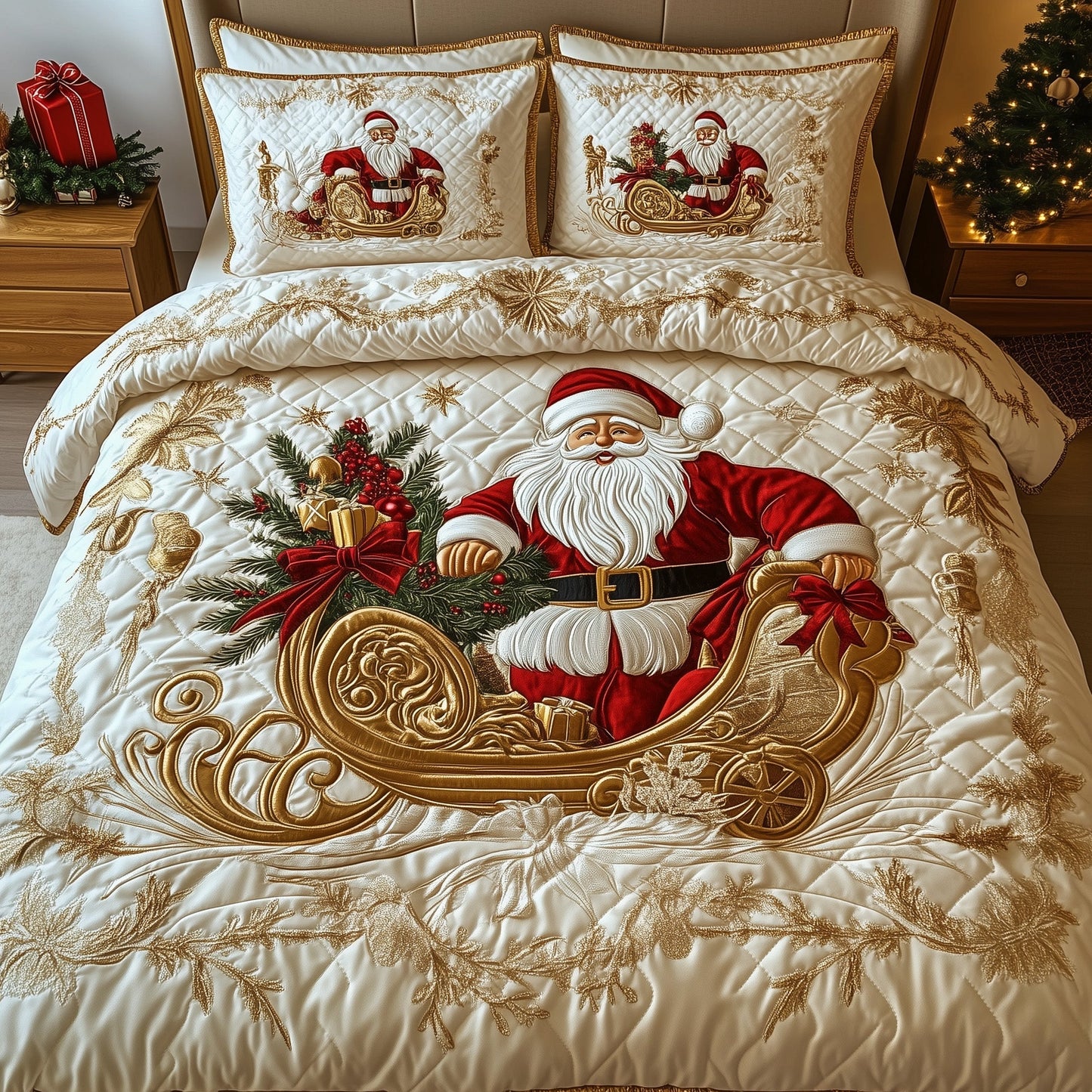 Festive Santa Duvet Cover Set GFTOHD10687