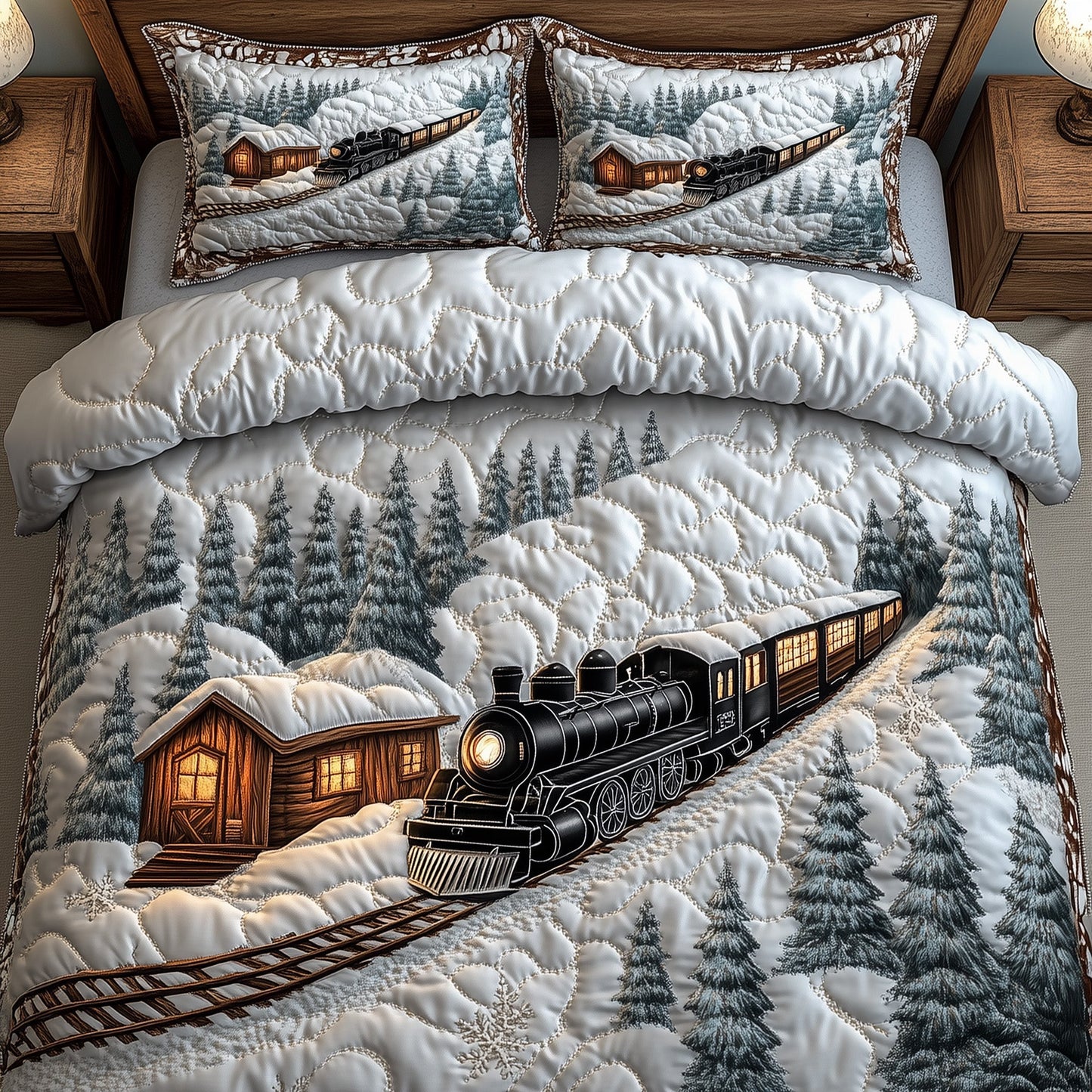 Winter Train Duvet Cover Set GFTOHD10740
