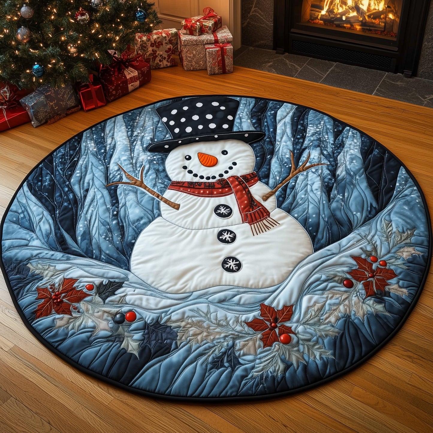 Winter Snowman Quilted Round Mat GFTOHD10765