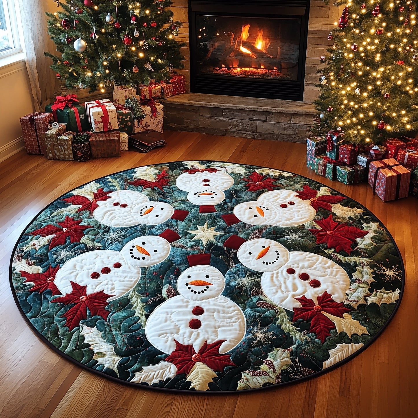 Winter Snowman Quilted Round Mat GFTOHD10767