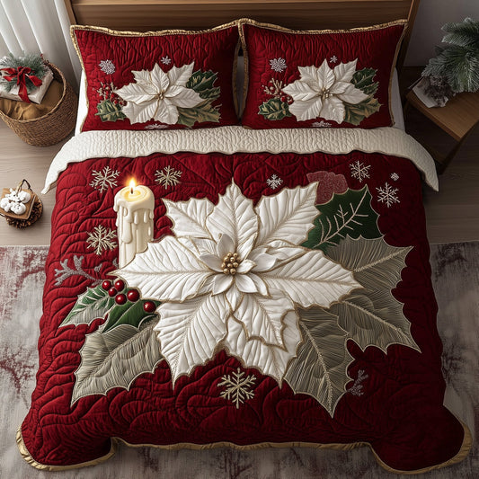 Winter Poinsettia Bloom Duvet Cover Set GFTOHD10768