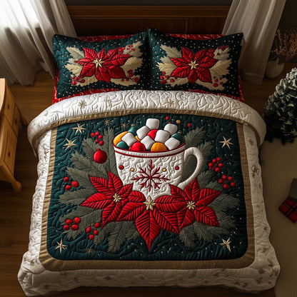 Poinsettia Christmas Bloom Duvet Cover Set GFTOHD10778