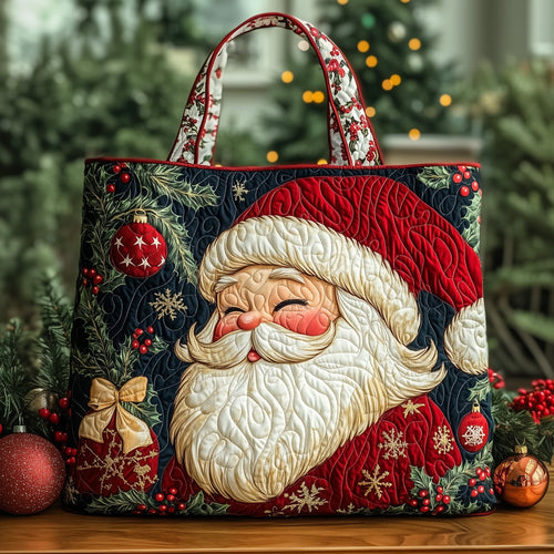 Santa Holiday Cheer Quilted Tote Bag GFTOHD10785