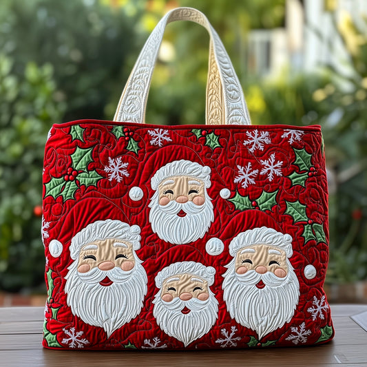 Joyful Santa Moment Quilted Tote Bag GFTOHD10787