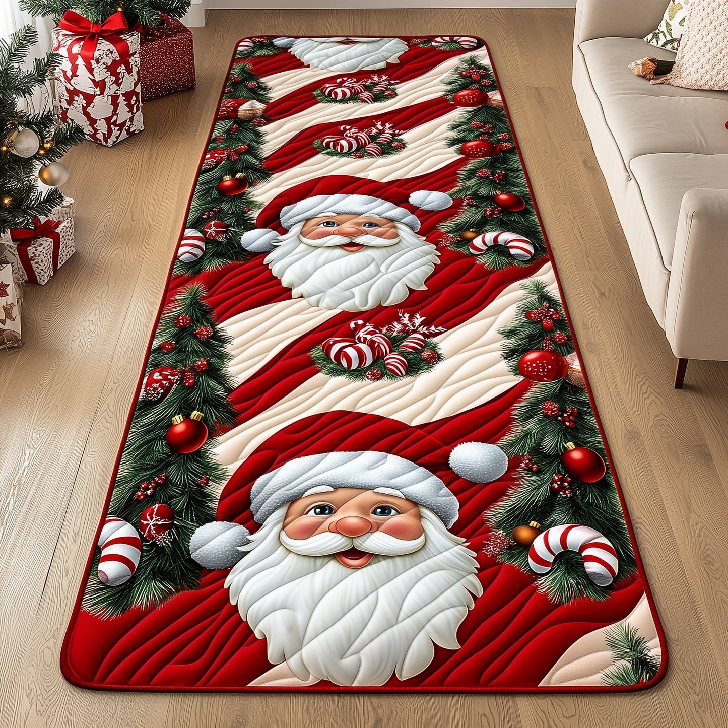 Santa Holiday Cheer Runner Rug GFTOHD10879