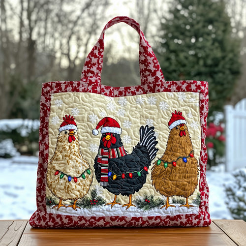 Festive Chicken Quilted Tote Bag GFTOHD10900