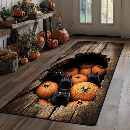 Autumn Black Cat Runner Rug GFTOHD10910