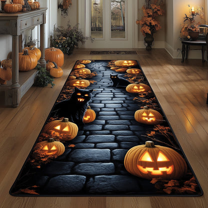 Autumn Black Cat Runner Rug GFTOHD10913