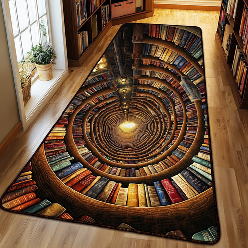 Vintage Bookself Runner Rug GFTOHD10923