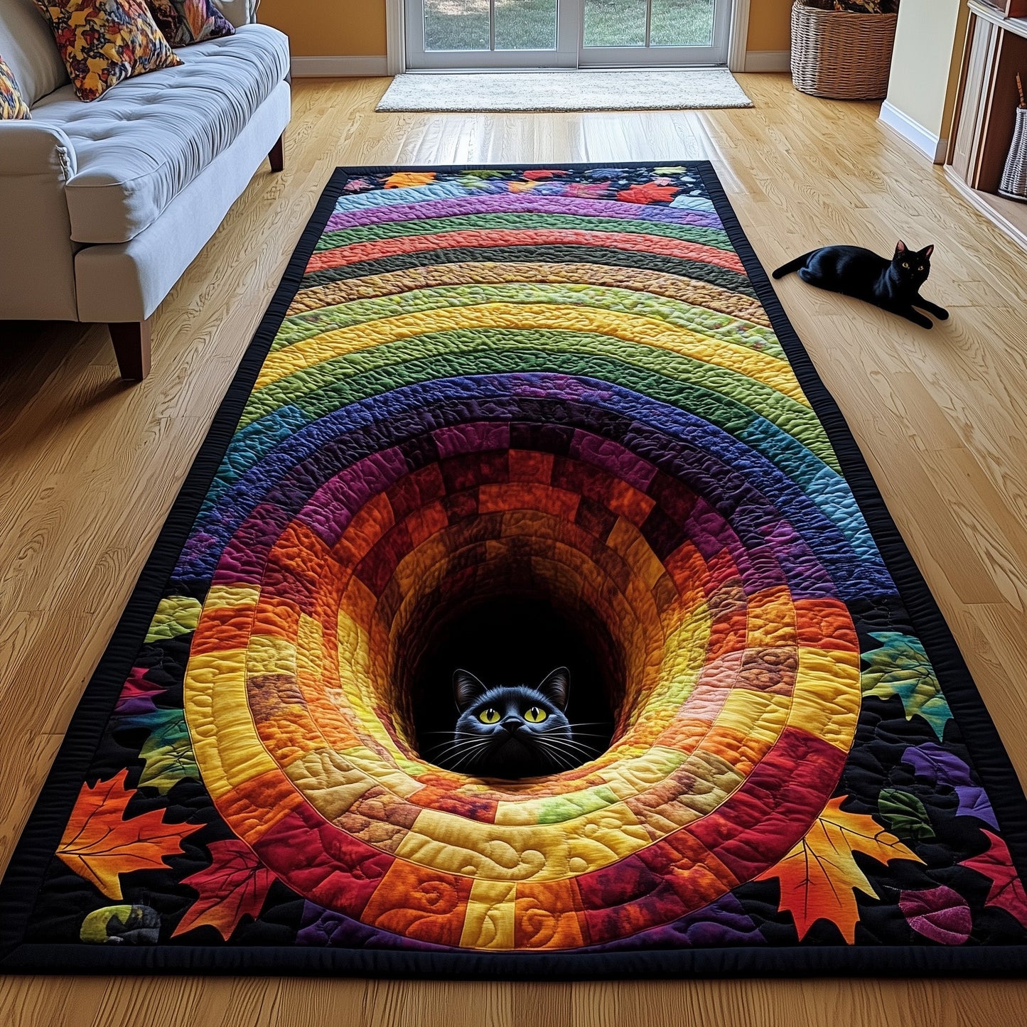 Black Cat Runner Rug GFTOHD10952