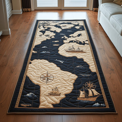 Vintage Map Runner Rug GFTOHD10969