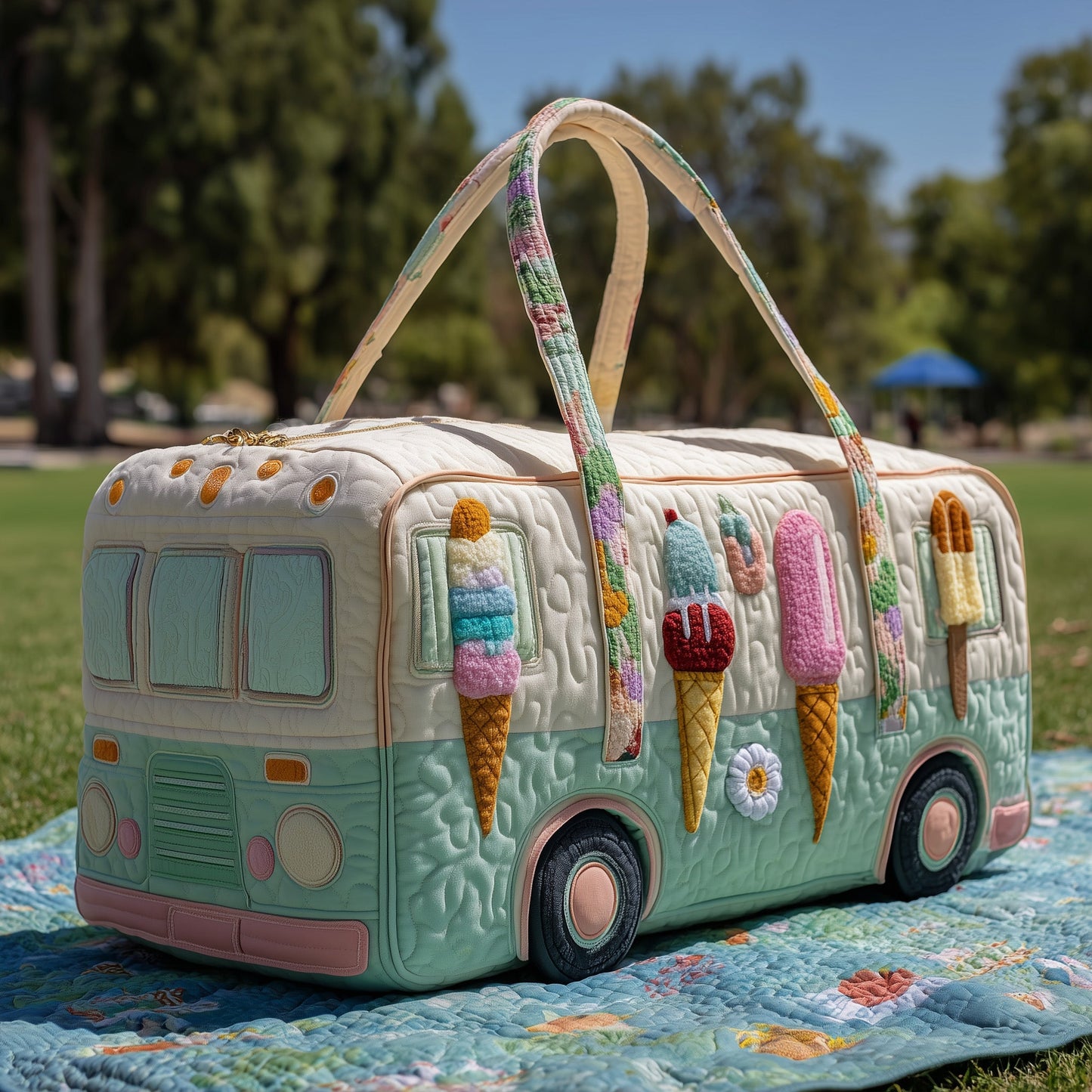Ice Cream Truck Quilted Duffle Bag GFTOHD11006