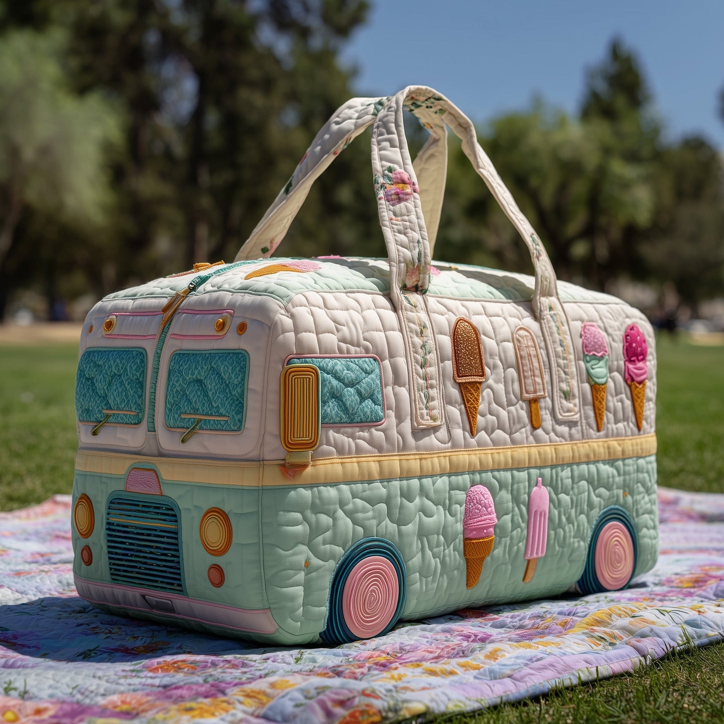 Ice Cream Truck Quilted Duffle Bag GFTOHD11007