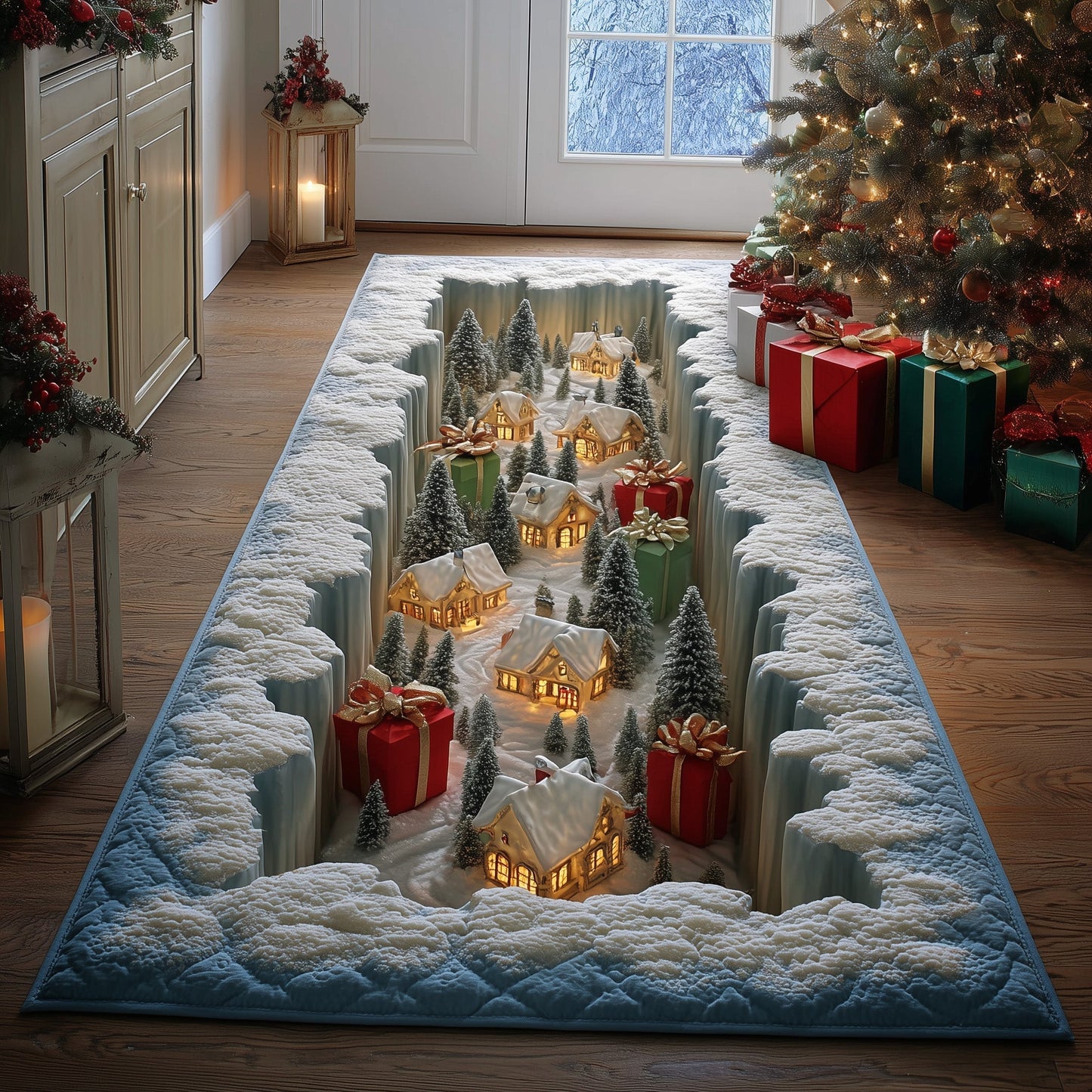 Snow Village Runner Rug GFTOHD11040
