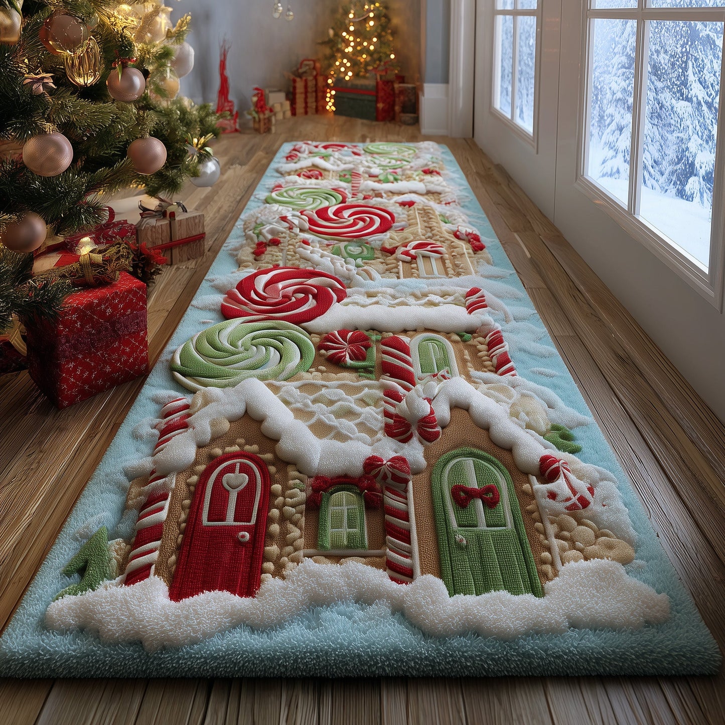 Snow Village Runner Rug GFTOHD11044
