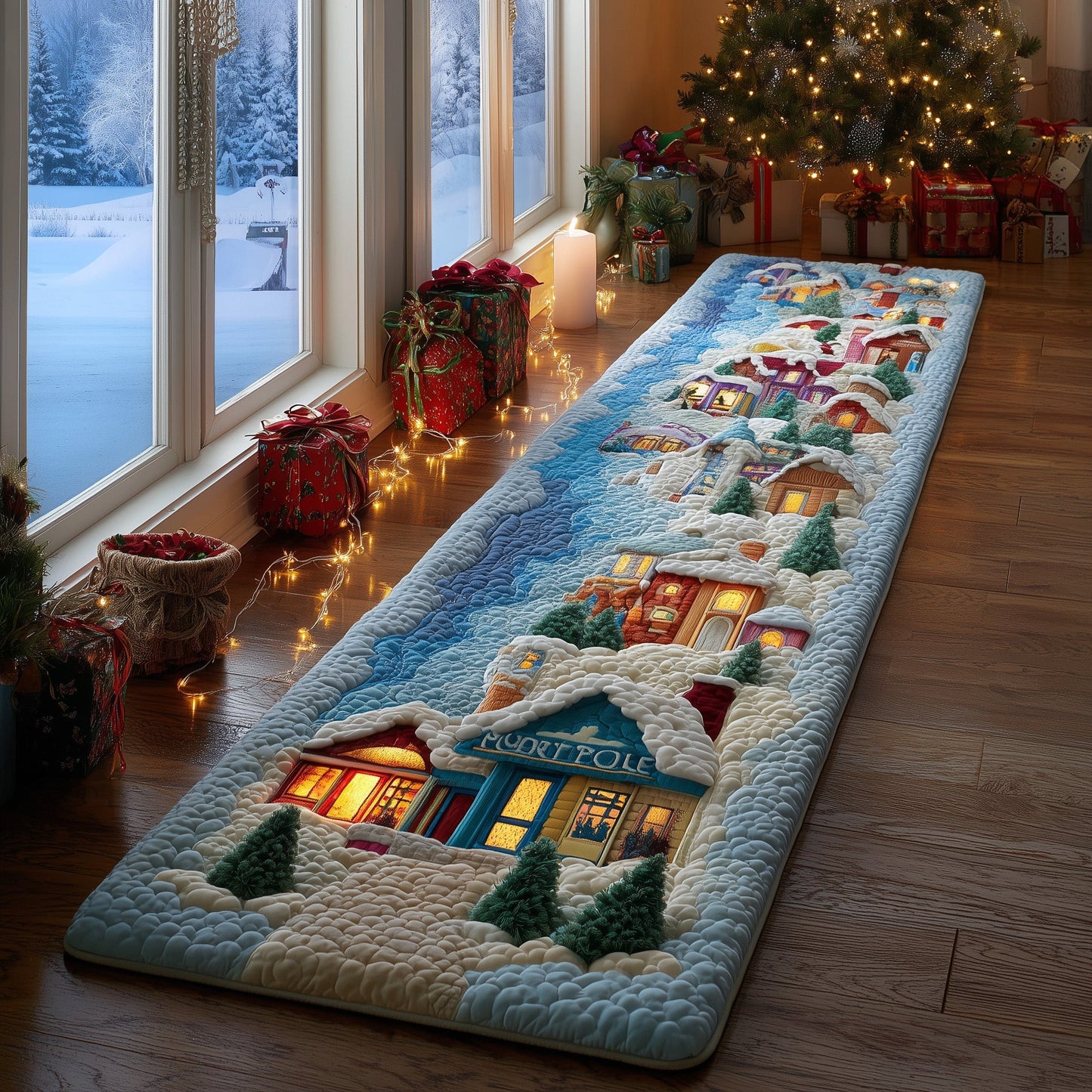 Snow Village Runner Rug GFTOHD11049