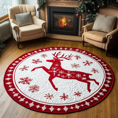 Festive Deer Quilted Round Mat GFTOHD11138