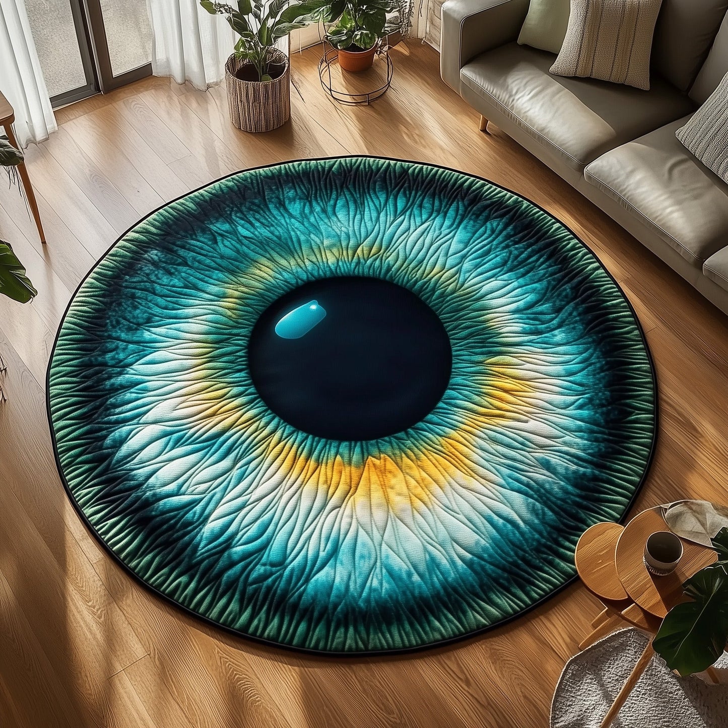 Mystical Eye Vortex Quilted Round Mat GFTOHD11151