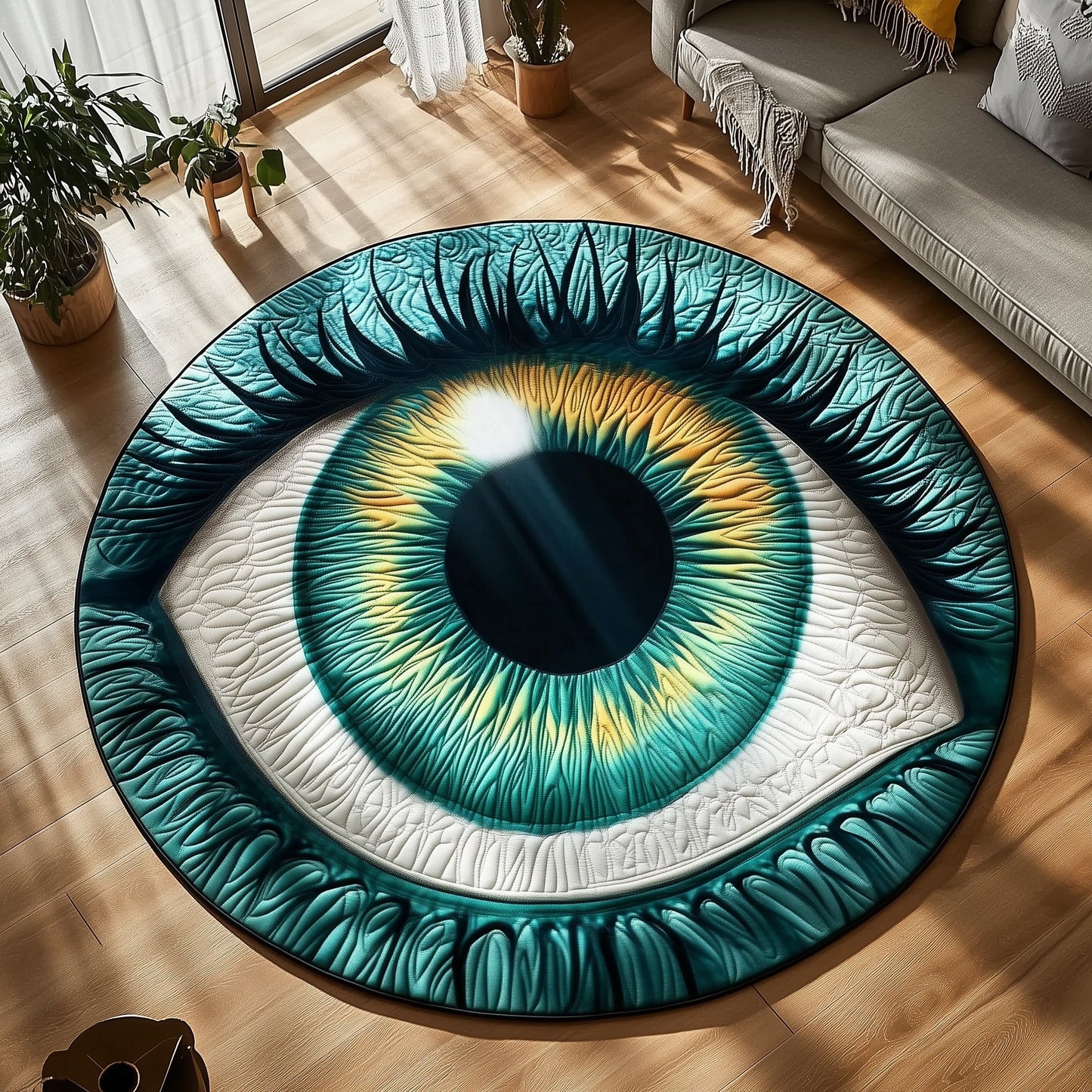 Mystical Eye Vortex Quilted Round Mat GFTOHD11152