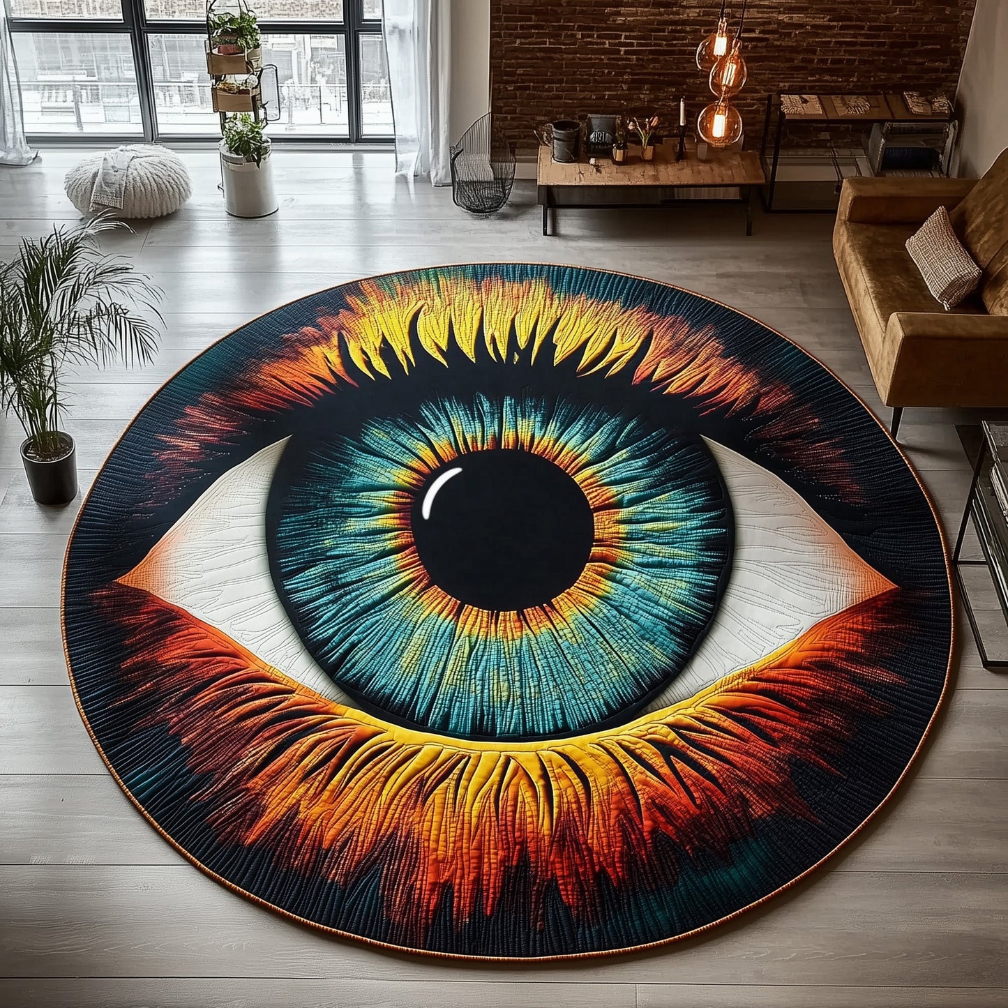 Ancient Spirit Eyes Quilted Round Mat GFTOHD11159