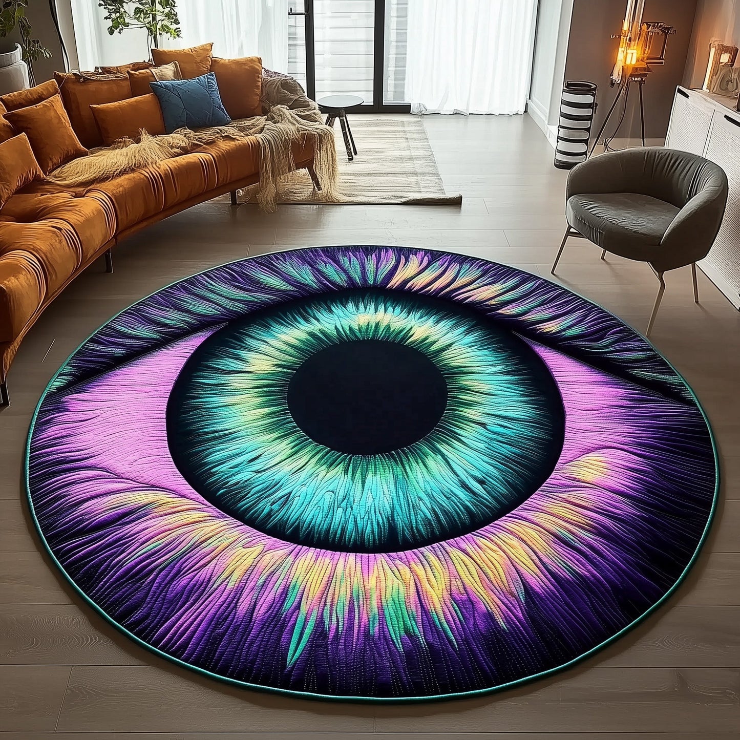 Cosmic Wanderer Eyes Quilted Round Mat GFTOHD11160