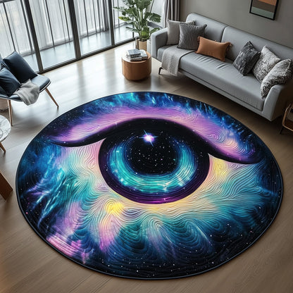 Cosmic Wanderer Eyes Quilted Round Mat GFTOHD11162