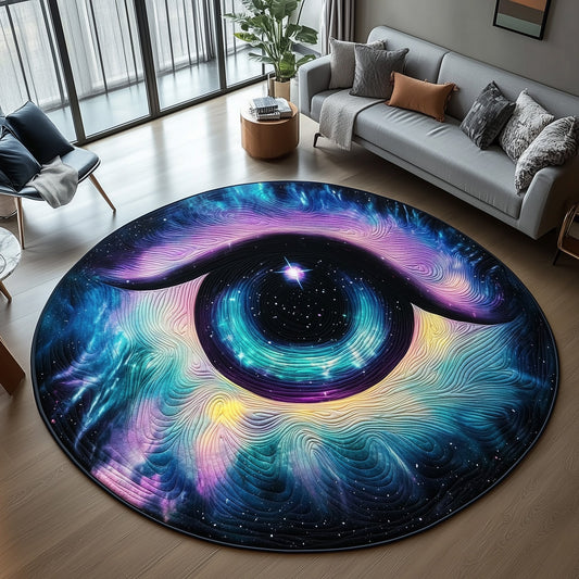 Cosmic Wanderer Eyes Quilted Round Mat GFTOHD11162