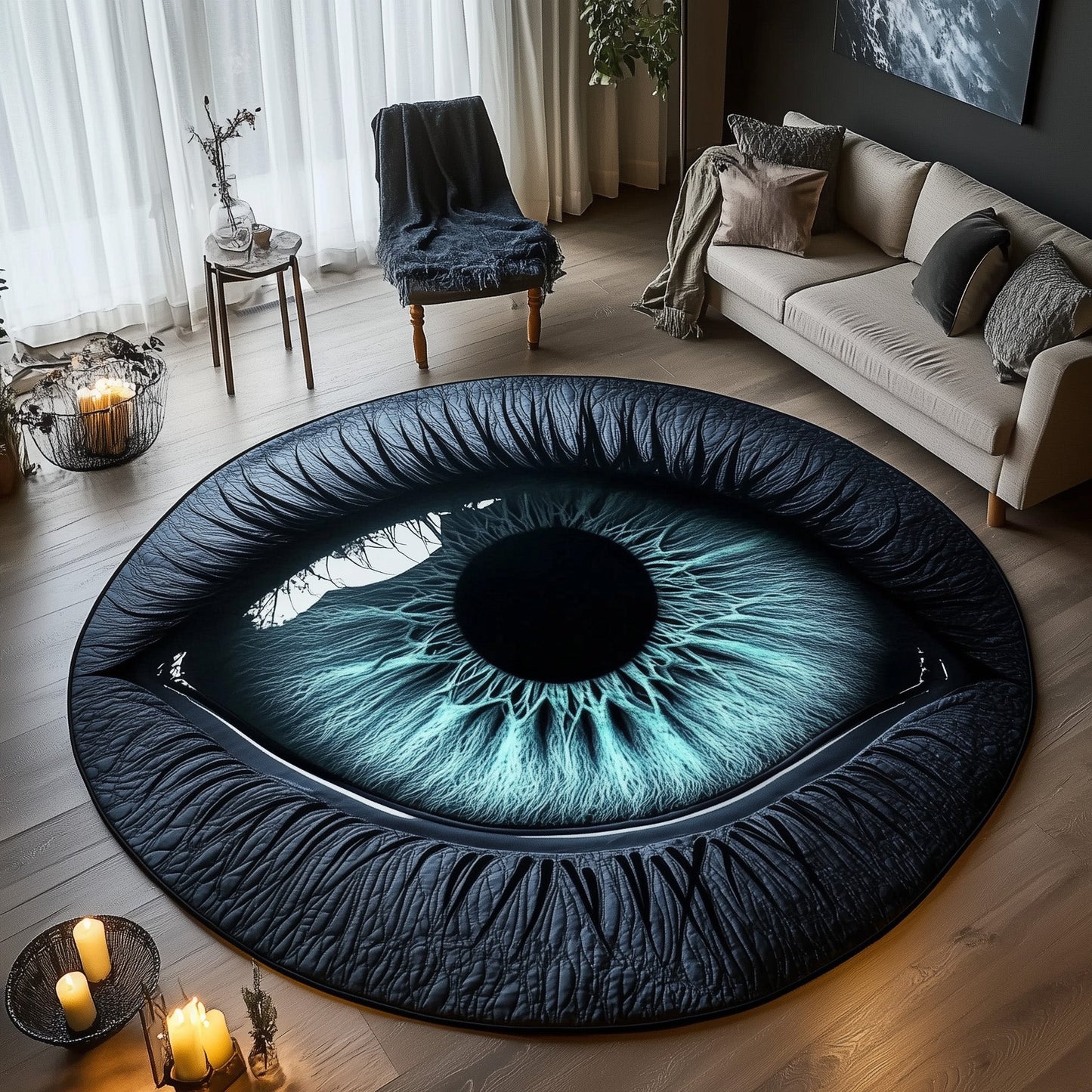 Shadow Eyes Portal Quilted Round Mat GFTOHD11165