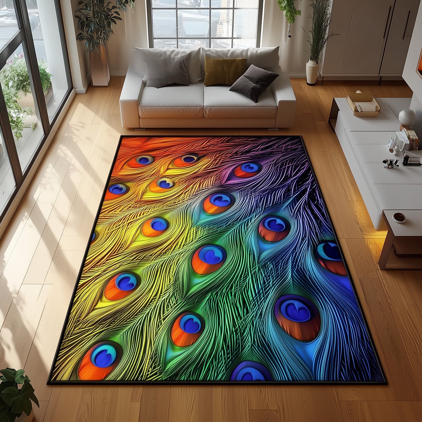 Elegant Peacock Area Rug GFTOHD11166