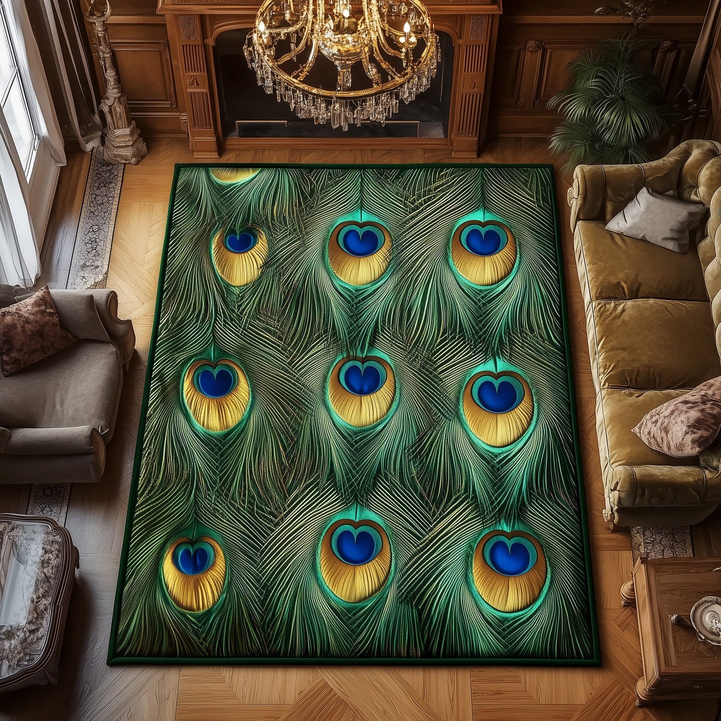 Elegant Peacock Area Rug GFTOHD11170