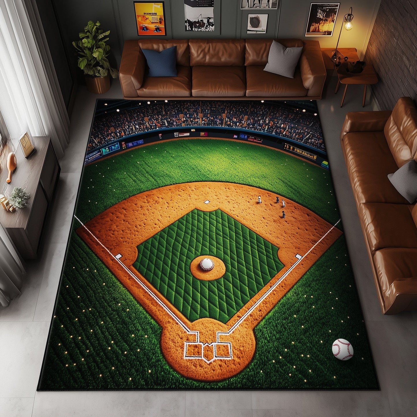 Baseball Field Area Rug GFTOHD11174