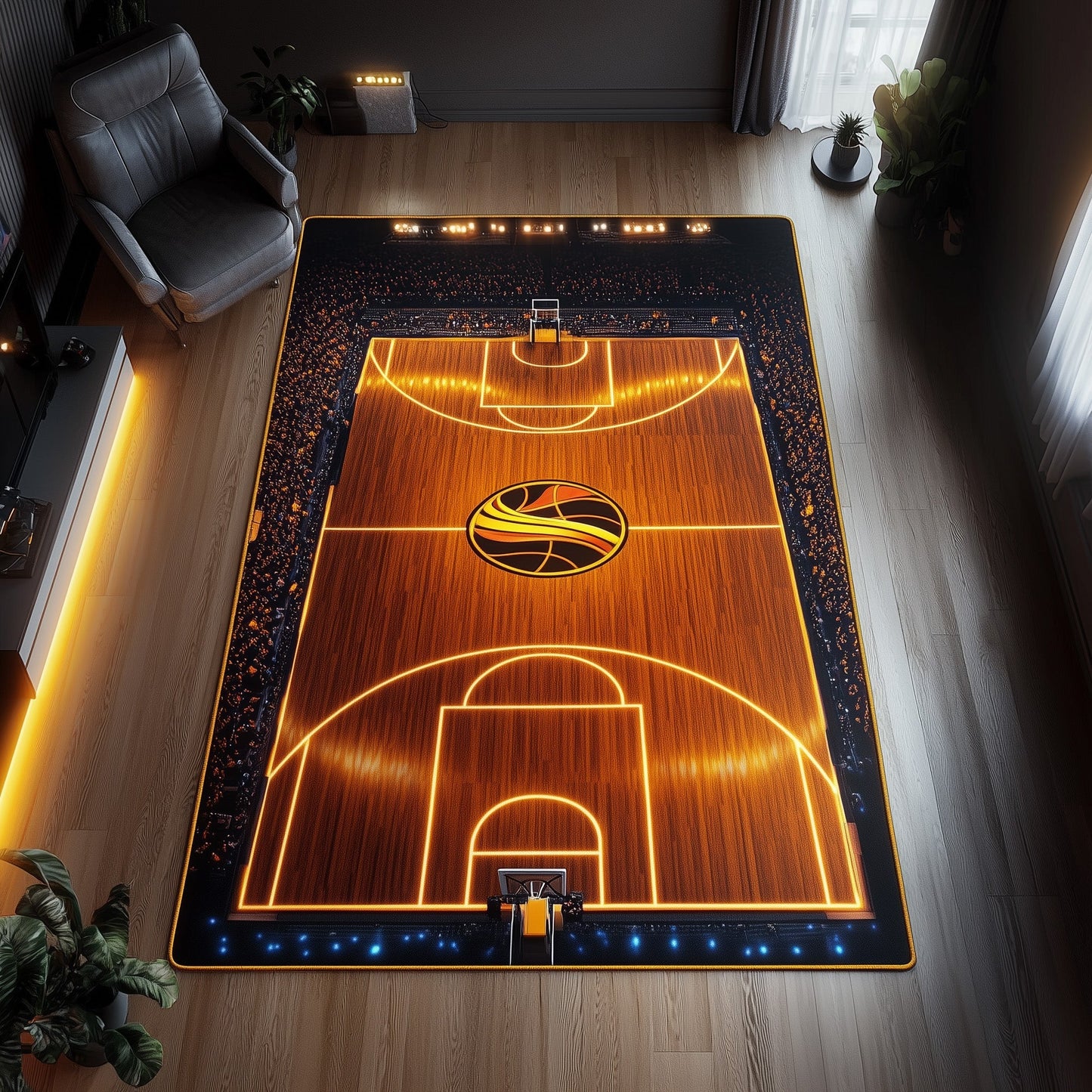 Basketball Court Area Rug GFTOHD11177