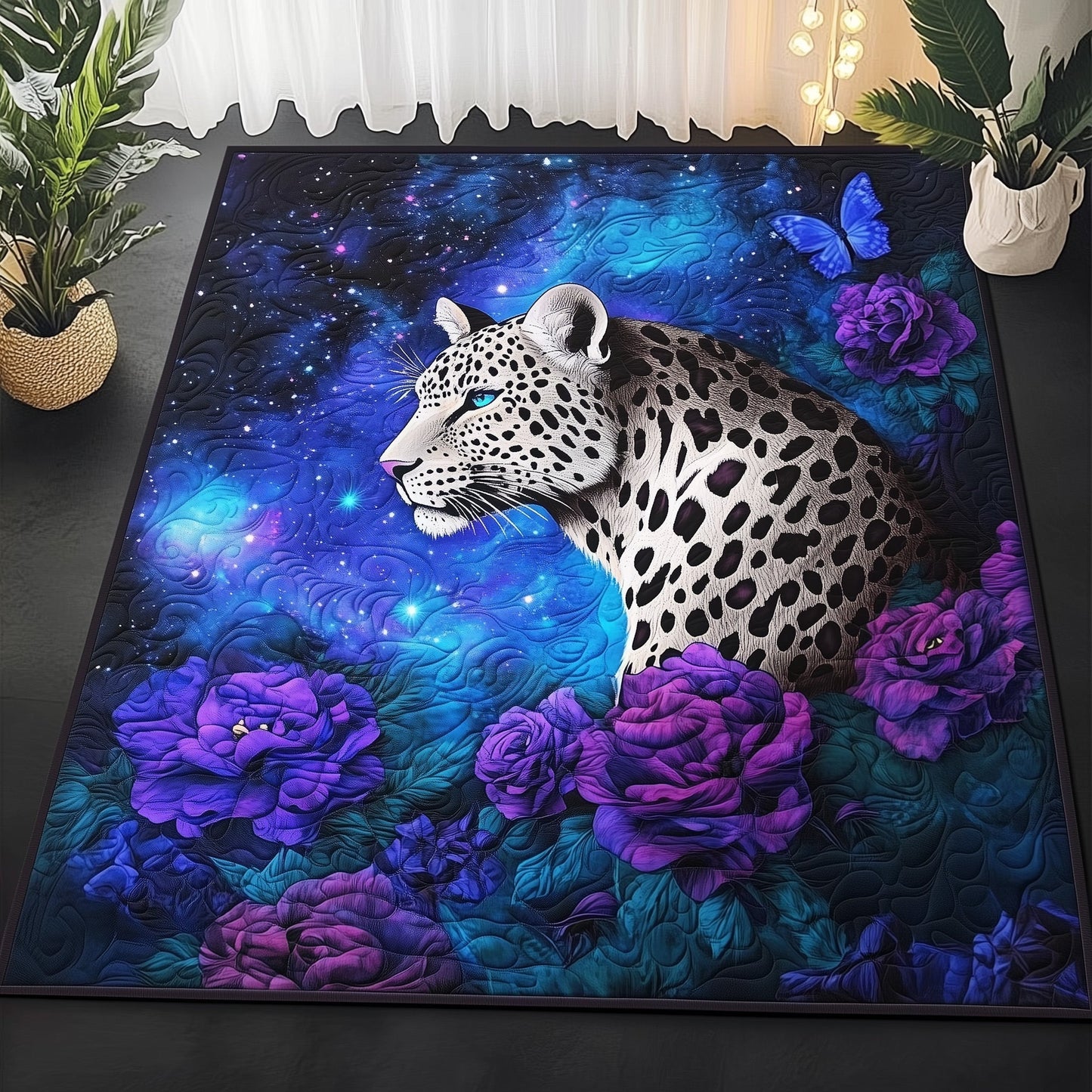 Elegant White Leopard Area Rug GFTOHD11192