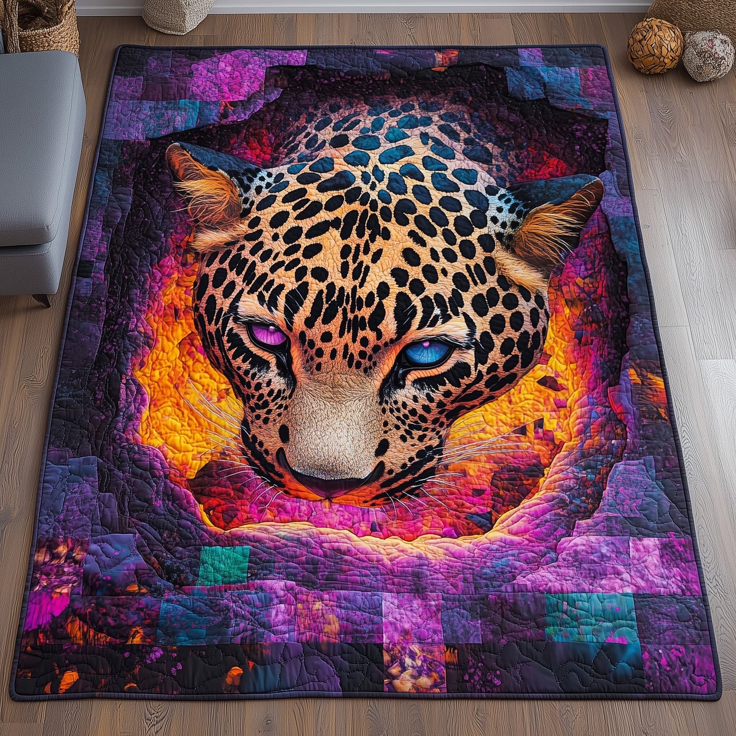 Neon Leopard Area Rug GFTOHD11196