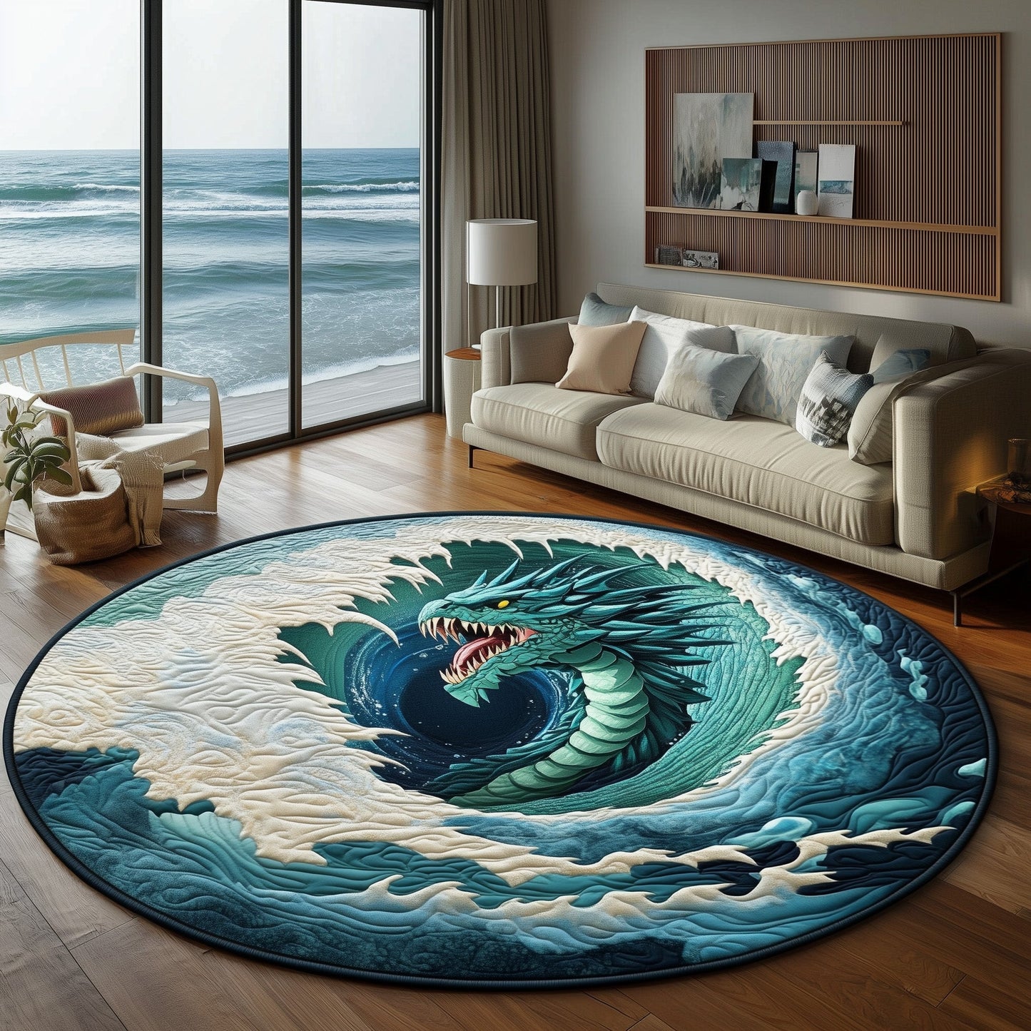 Majestic Dragon Quilted Round Mat GFTOHD11216