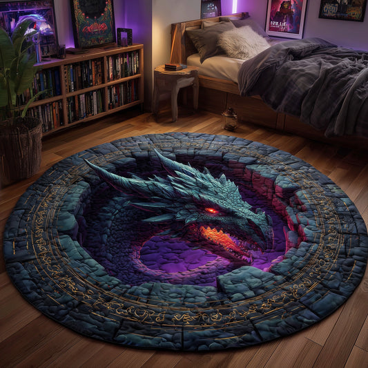 Majestic Dragon Quilted Round Mat GFTOHD11219